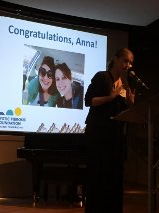 Anna receiving the Courage Award in 2015 from the Rocky Mountain Chapter of the Cystic Fibrosis Foundation