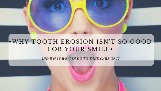 A woman is surprised by the reasons why tooth erosion is bad for your smile