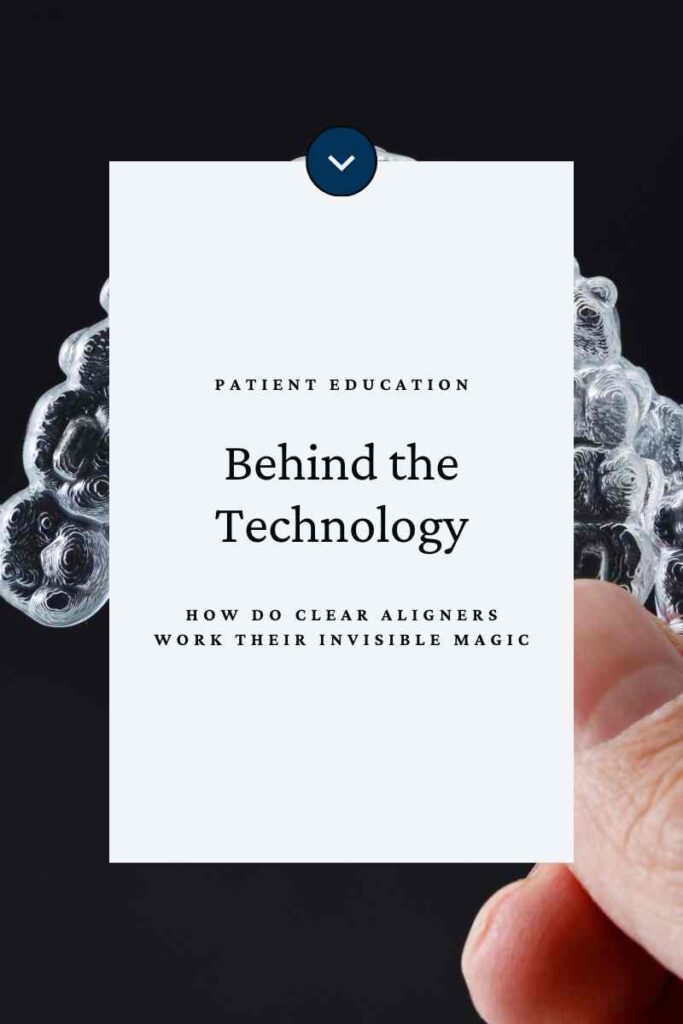 Image- version 1- for the Blog post. Reads: "Behind the Technology: How Do Clear Aligners Work Their Invisible Magic."